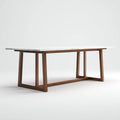 Tavolo da pranzo 180×90×75 cm - noce e bianco - piano effetto marmo per sala da pranzo