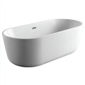 Vasca freestanding 170×78×60 cm in acrilico bianco - linea curva con bordo sottile per bagno