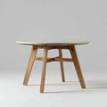 Tavolo da pranzo rotondo 100×100×76 cm - naturale e beige - piano decorativo per sala da pranzo