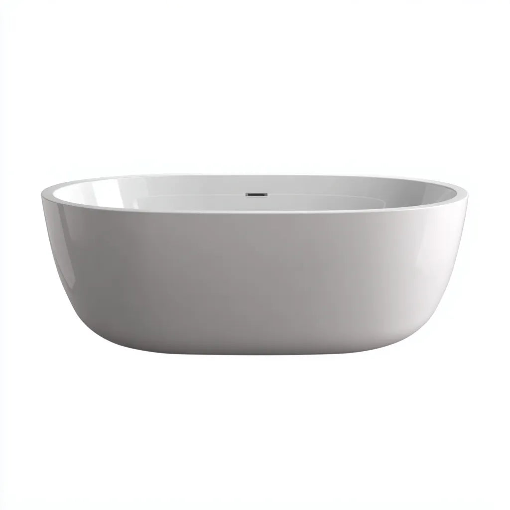 Vasca freestanding 170×78×58 cm - bianco - profilo ovale moderno per bagno