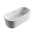 Vasca freestanding 170×80×58 cm - bianco - acrilico lucido con profilo rettangolare arrotondato