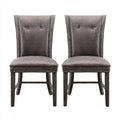 Set 2 sedie da pranzo in tessuto 54×58×96 cm - grigio marrone - schienale alto imbottito
