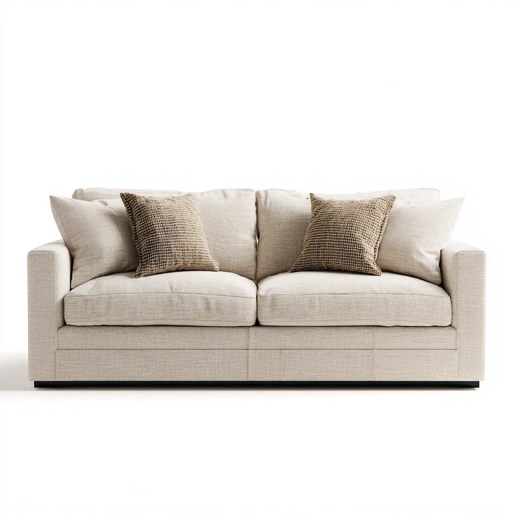 Divano in tessuto 200×92×86 cm - beige - comfort moderno per soggiorno