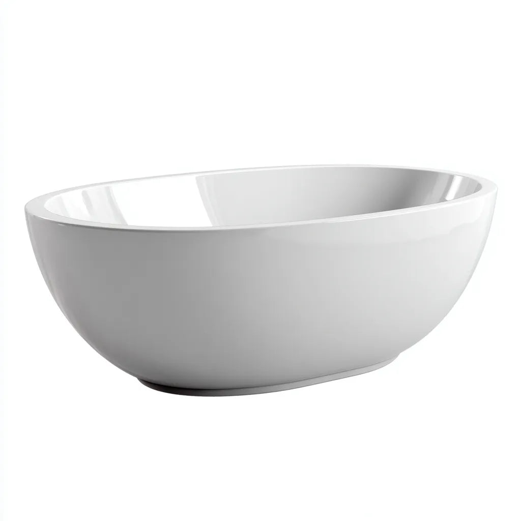 Vasca freestanding 170×80×58 cm - acrilico bianco - profilo ovale per Bagno