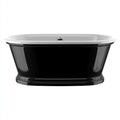 Vasca freestanding 170×80×61 cm - acrilico nero e bianco - profilo ovale per Bagno
