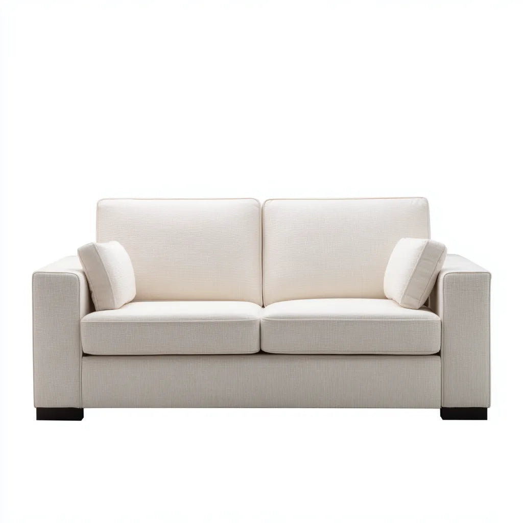 Divano 168×88×86 cm - crema - rivestimento in tessuto e linea compatta per soggiorno