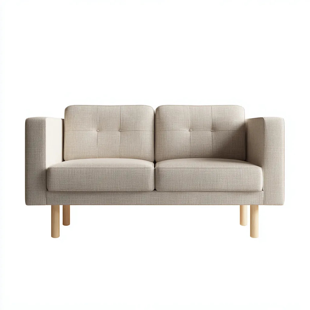 Divano in tessuto 156×82×78 cm - beige e naturale - design compatto per soggiorno