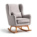 Sedia a dondolo 78×92×104 cm - grigio chiaro/legno naturale - tessuto imbottito per soggiorno