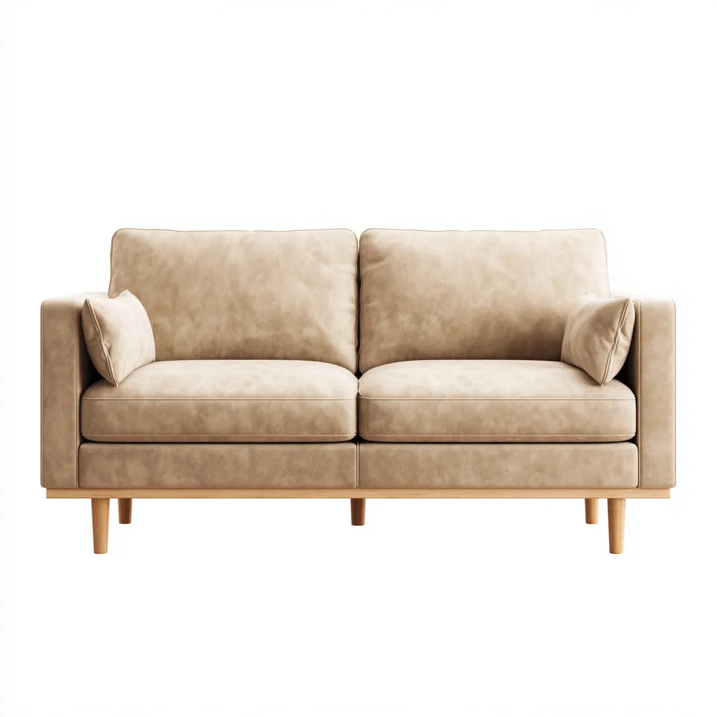 Divano 176×86×84 cm - beige - tessuto imbottito con base in legno per soggiorno