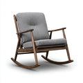 Sedia a dondolo 72×88×94 cm in tessuto grigio e legno marrone - comfort classico per soggiorno