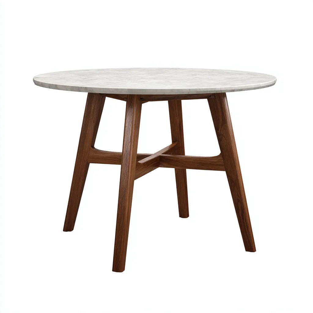 Tavolo da pranzo rotondo 110×110×75 cm - marrone scuro - design essenziale per sala da pranzo