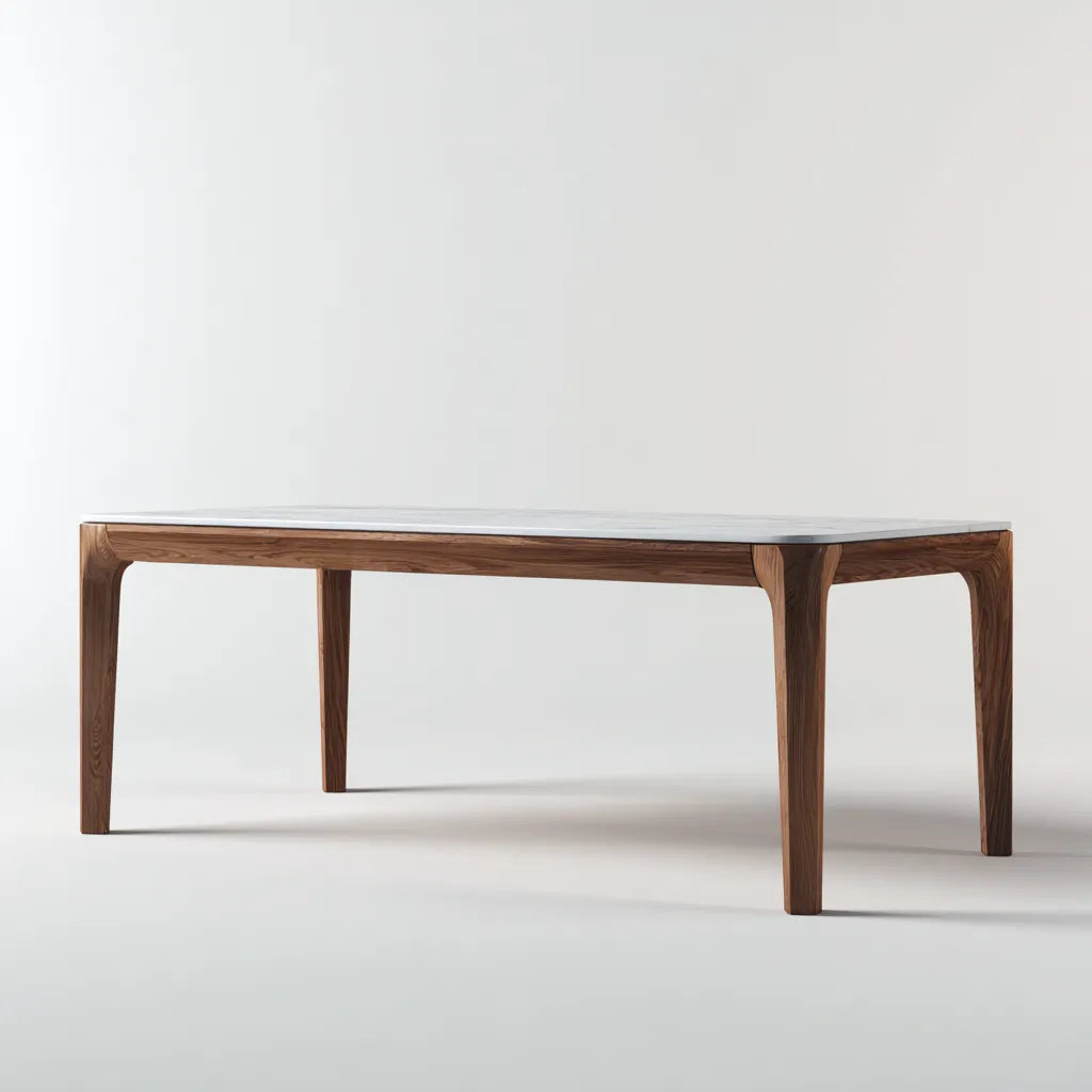 Tavolo da pranzo 200×95×75 cm - noce e bianco - tavolo rettangolare elegante per sala da pranzo