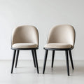 Set 2 sedie da pranzo 50×55×84 cm - beige e nero - schienale imbottito avvolgente moderno
