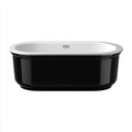 Vasca ovale freestanding 165×78×59 cm - acrilico nero e bianco - design compatto da Bagno
