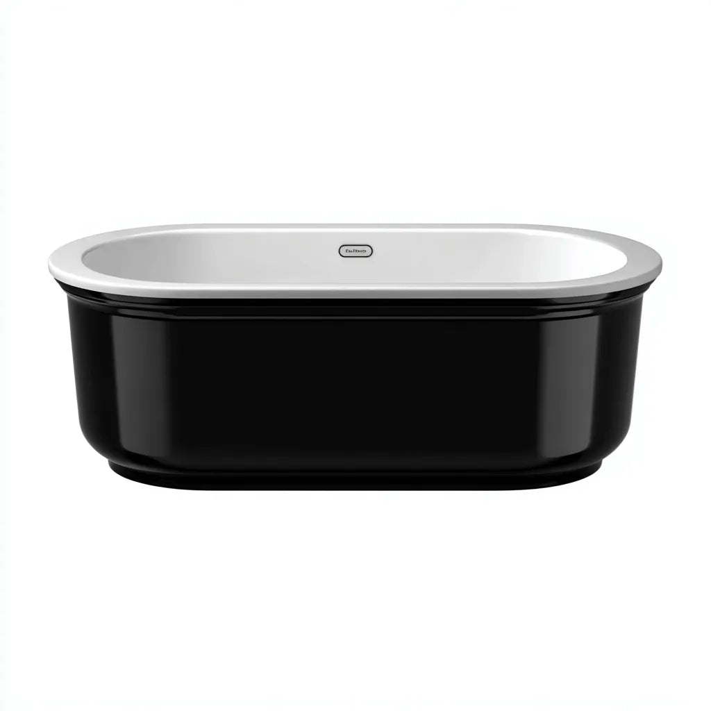 Vasca ovale freestanding 165×78×59 cm - acrilico nero e bianco - design compatto da Bagno