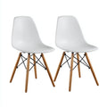 Set 2 sedie da pranzo in polipropilene e legno 50×54×82 cm - bianco naturale - struttura con tiranti