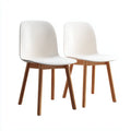 Set 2 sedie da pranzo in polipropilene e legno 51×55×83 cm - bianco naturale - design scandinavo