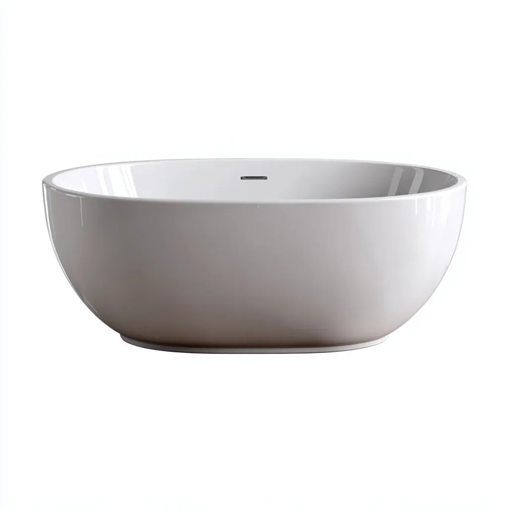 Vasca da bagno freestanding 165×78×57 cm - acrilico bianco - design compatto arrotondato